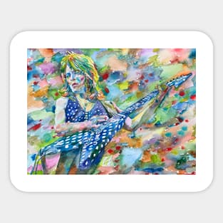 RANDY RHOADS watercolor portrait .1 Sticker